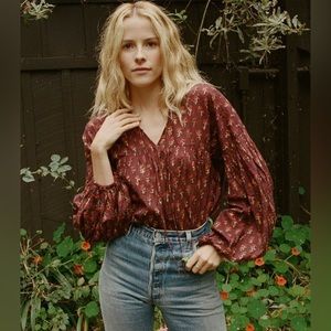 Doen Petunia Happy Flower Bock Print Blouse, Large